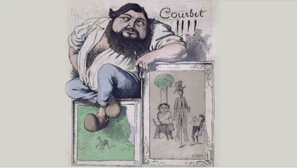 Caricature of painter Gustave Courbet from the documentary film Les Petits Secrets Des Grands Tableaux – Courbet, L’atelier Du Peintre