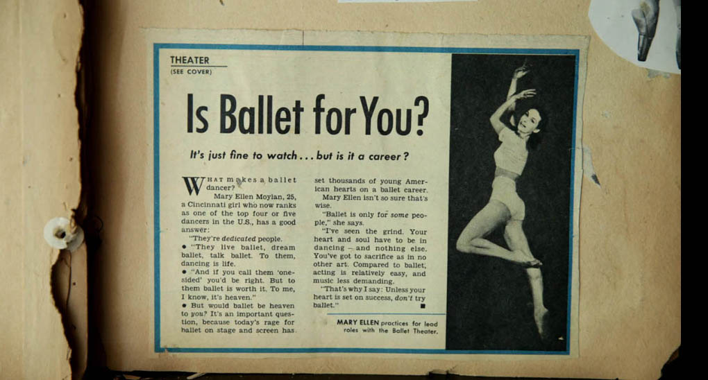 A page from Vincent Warren's ballet scrapbook. He was smitten by dance after he watched the 1948 film The Red Shoes.